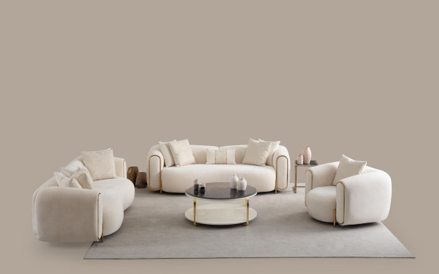 3+3+1 Seater Sofa Set Modern Luxury Design Sofa Armchairs