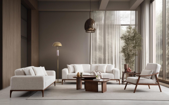 3+3+1 seater sofa set leather armchair