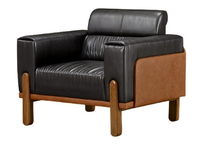 Black design armchair for one seat, upholstered sofas, modern relaxation fabric JV furniture