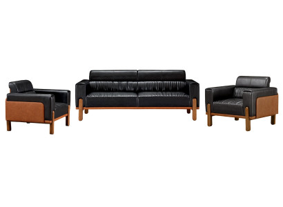 3-piece living room set sofa 1+1+2 seats modern leather relax new