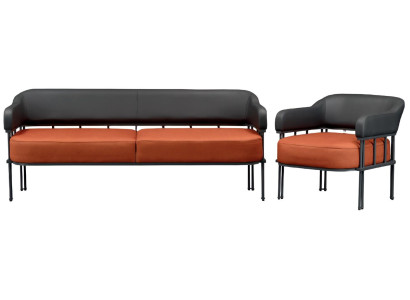 2-piece sofa set armchair sofa living room furniture leather modern new