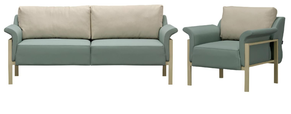 Luxurious sofa set 3+1 places armchair living room modern leather sofa