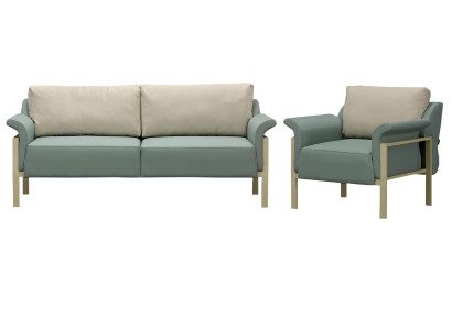 Luxurious sofa set 3+1 places armchair living room modern leather sofa
