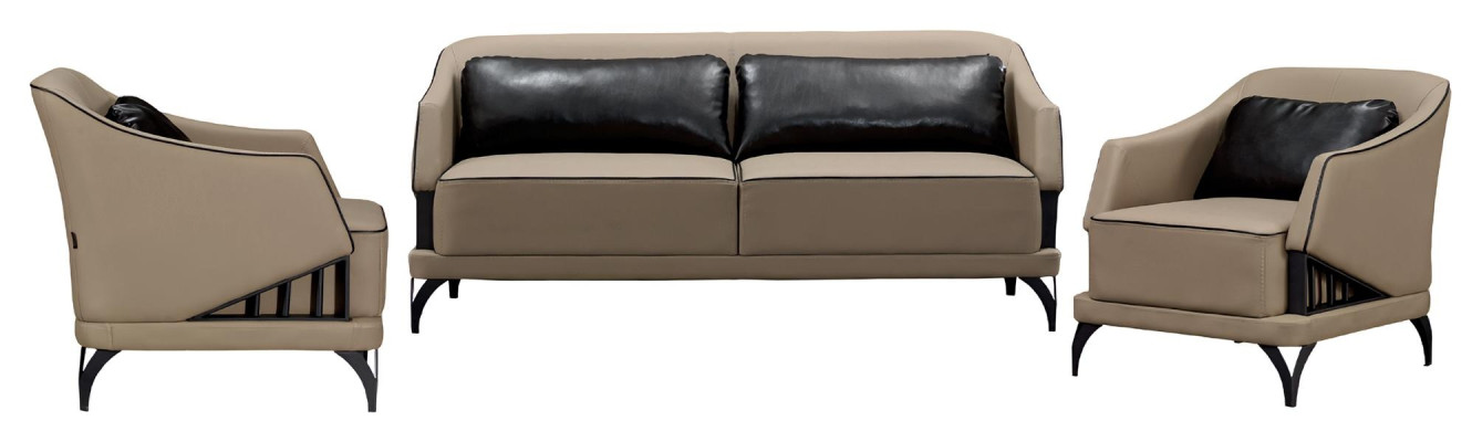 Living room sofa set 3+1+1 upholstered luxury wooden table 3 pieces