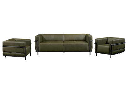 3+1+1 seat leather sofa set, armchair, new 3-piece upholstered set
