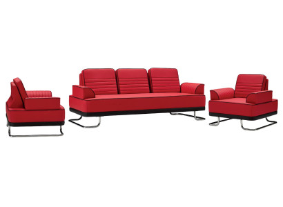 3-piece sofa set 3+1+1 in leather for aesthetically excellent living room