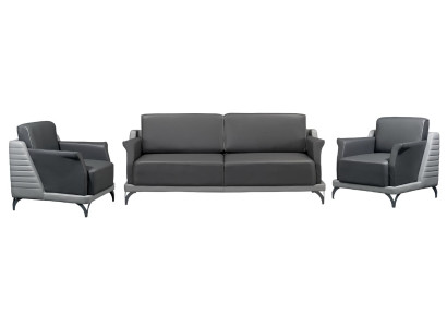 3-piece sofa set 3+1+1 leather upholstered sofa living room