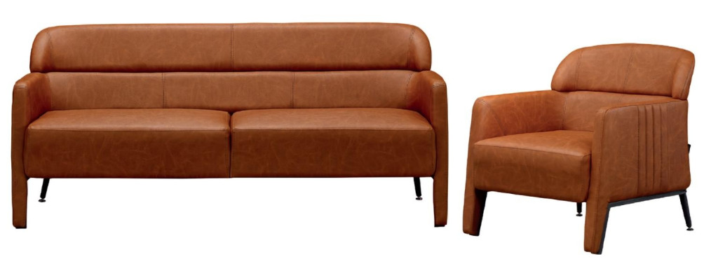 Luxury 2-piece armchair sofa set upholstered living room wood