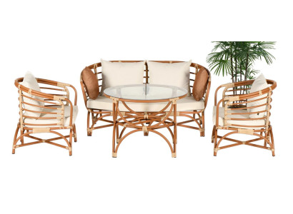 2-seater garden furniture set sofa table armchair veranda seating groups modern