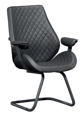 Wooden office chair for studio, Chesterfield armchair, swivel, conference