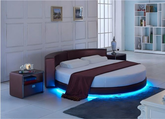 Modern Bordeaux sofa with LED lighting