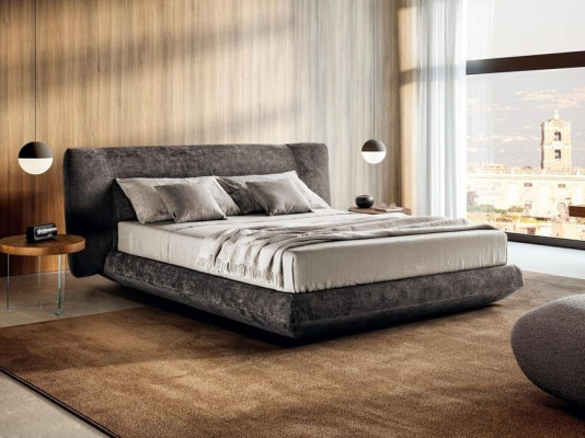 Modern plush bed in luxury style