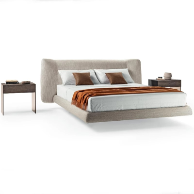 Modern plush bed in luxury style