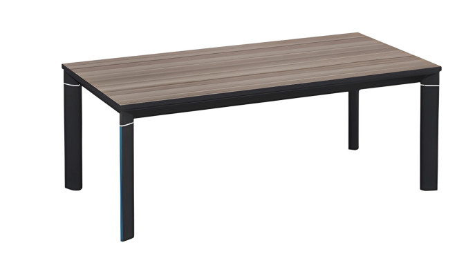 Modern faux wood coffee table brown and black