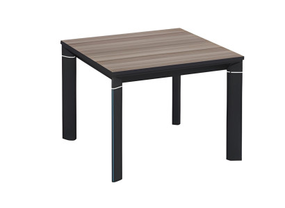 Modern black wooden square table with metal frame
