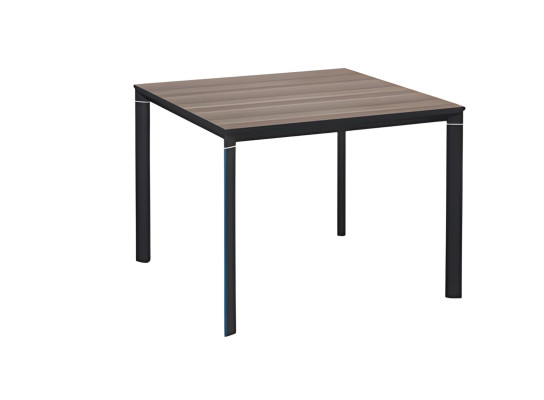 Modern square table with brown wood appearance