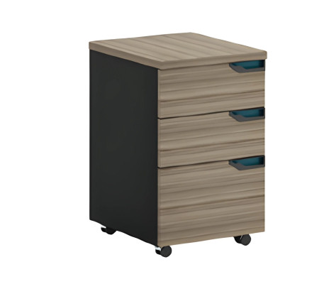 Brown-black mobile cabinet with 3 drawers for the office