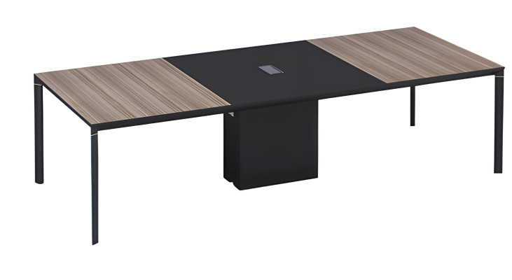 Stort conference table in black bronze shade with cable connection