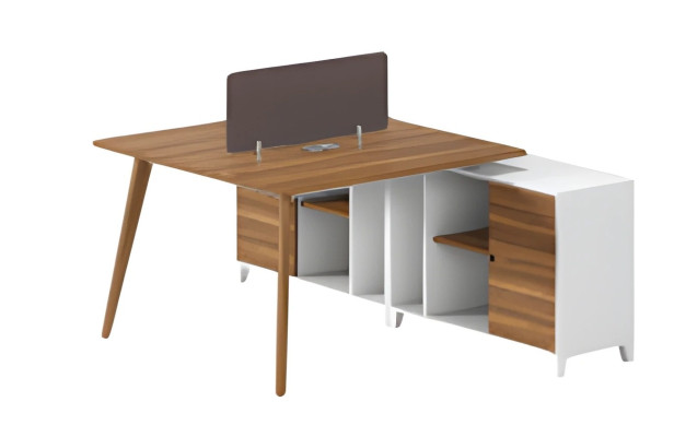 Modern desk with shelf and elegant partition panel
