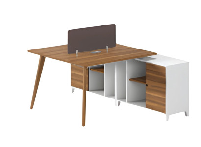 Modern desk with shelf and elegant partition panel