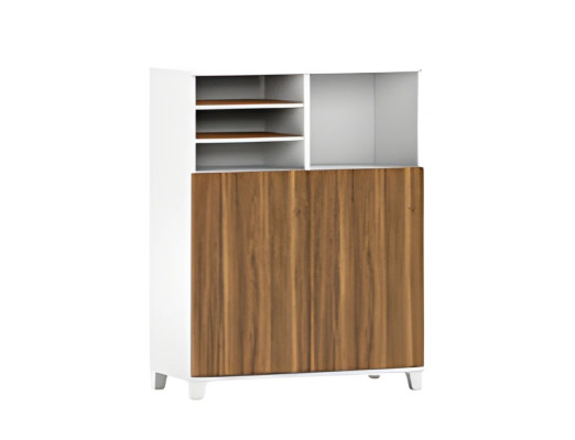 Mobile desk with shelf 120x120cm