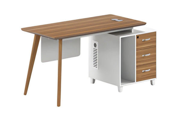 Modern desk with storage space and elegant legs