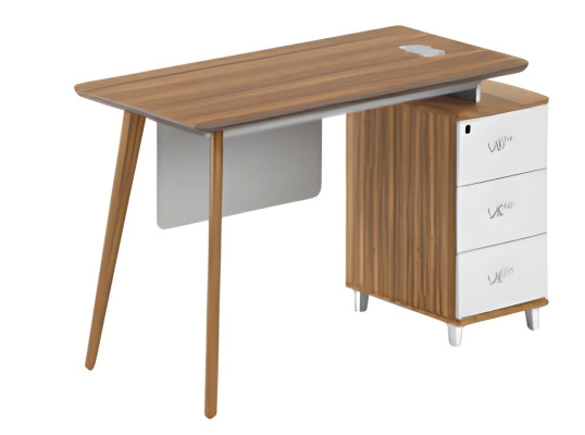 Modern desk with storage and elegant white drawers