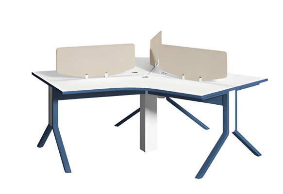 Sarkos blue and white table with divider for office organization