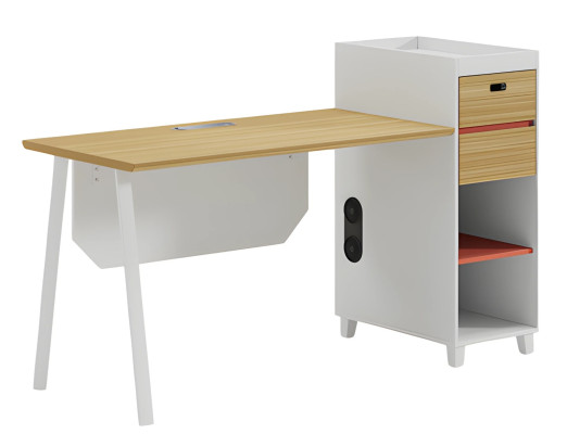 Modern desk with storage and shelves