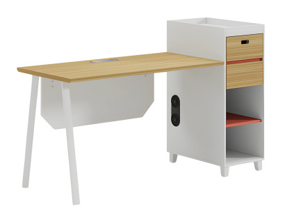 Modern desk with storage and shelves