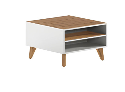 Modern Scandinavian living room table in white and brown