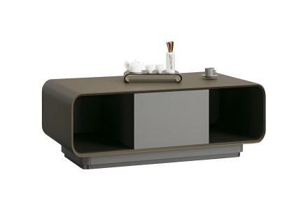 Black and gray modern coffee table with storage