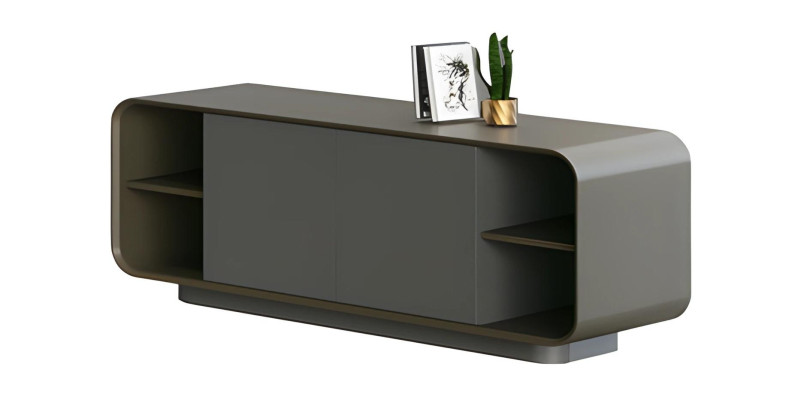 Modern black cabinet with minimalist storage