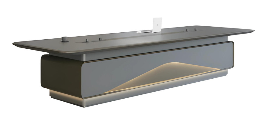Luxury conference table with gray LED lighting