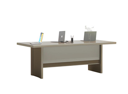 Elegant beige and gray coffee table with large work surface