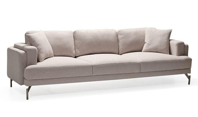 Beige three-seater sofa with modern design