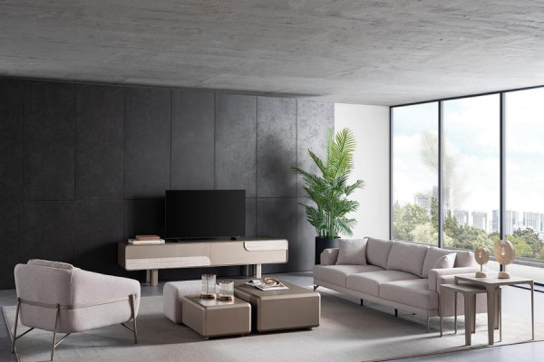 Modern and elegant beige living room set