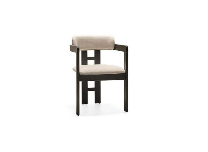 Modern wooden and fabric chair
