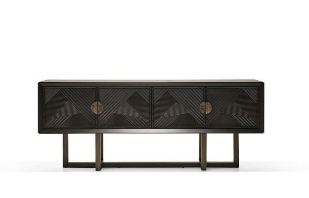 Elegant, modern and functional TV furniture piece made of brown wood