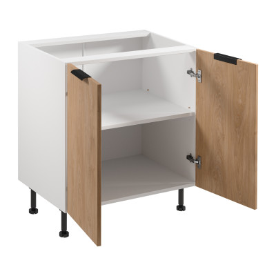 Mobile kitchen with doors, white