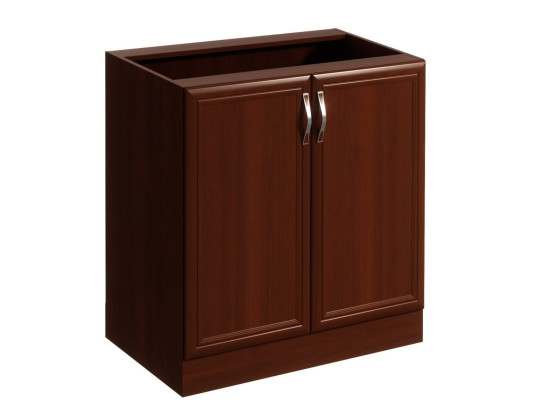 Mobile kitchen table with two doors under the countertop