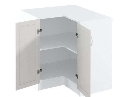 White mobile corner cabinet