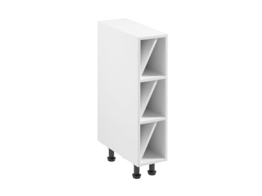 White narrow bottle rack with compartments