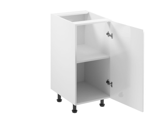 White glossy mobile kitchen cabinet