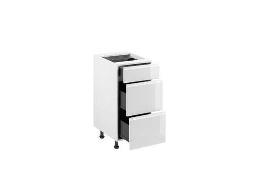 Mobile furniture with drawers under the tabletop, 3 glossy drawers