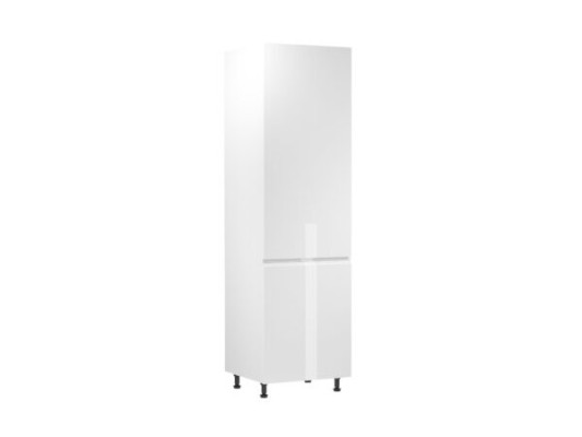 High kitchen cabinet with glossy shelves