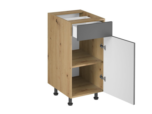 Mobile kitchen table with drawers and shelves