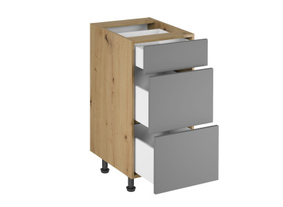 Kitchen cabinet with 3 drawers