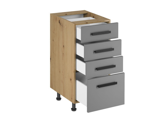 Independent kitchen cabinet with drawers