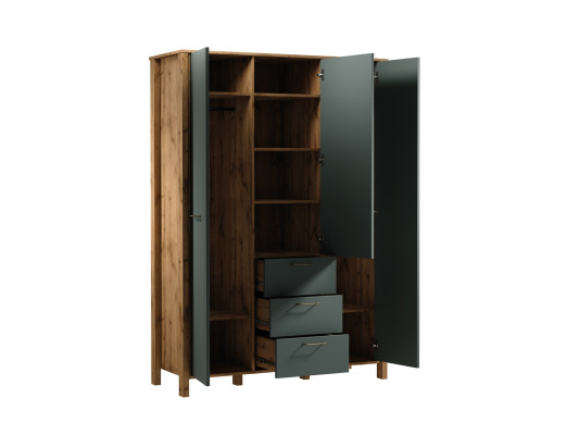 Independent wardrobe with hooks and drawers